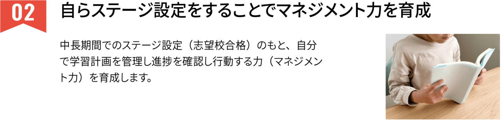 ２自らステージ設定をすることでマネジメント力を育成